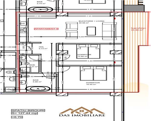 Apartamente cu 3 si 4 camere, in stadiul de semifinisat in C.T. TOWER