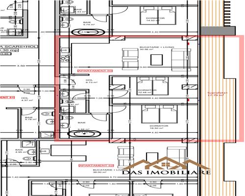 Apartamente cu 3 si 4 camere, in stadiul de semifinisat in C.T. TOWER